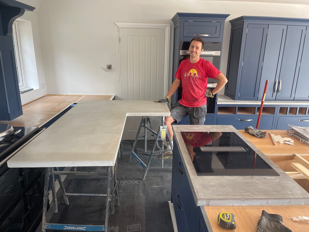installing concrete worktops